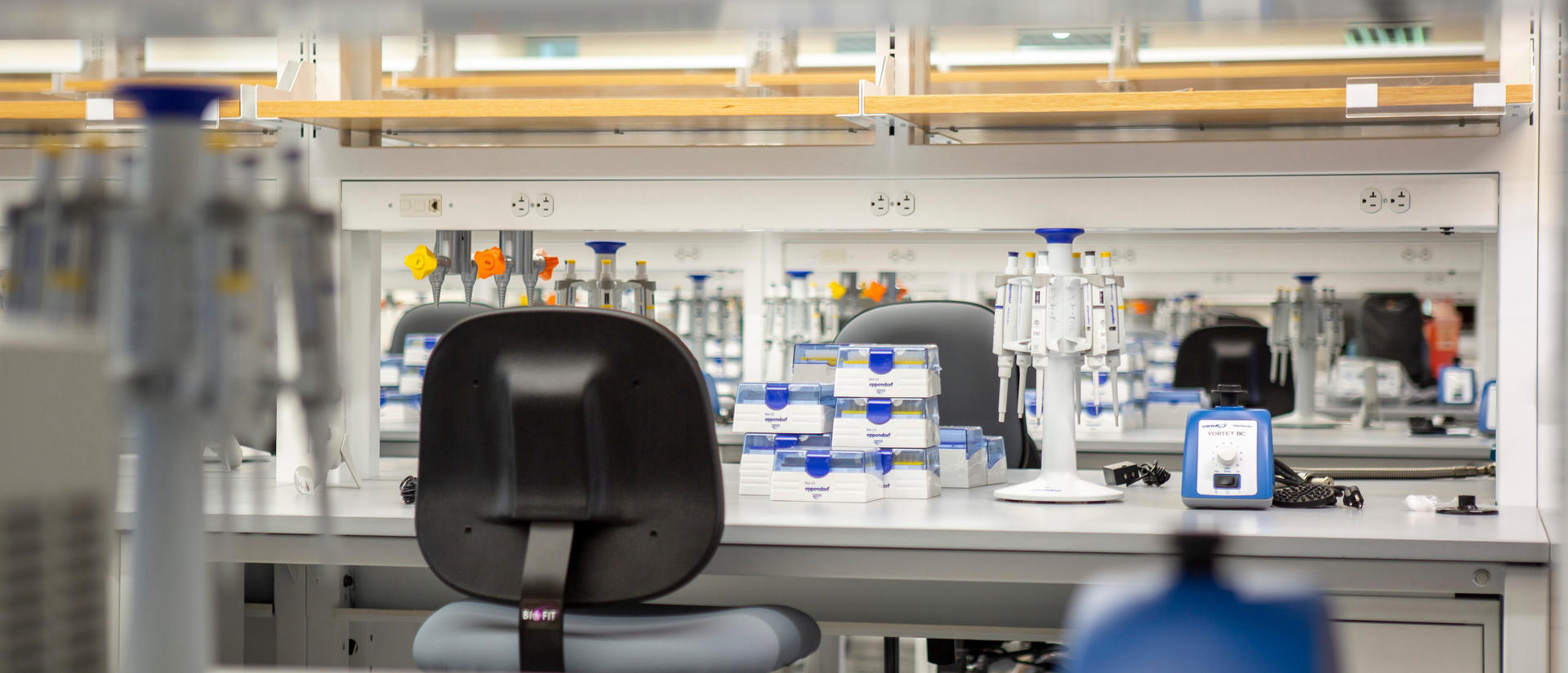 Photo of a wet lab bench